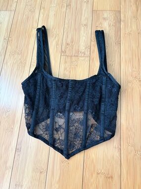 garage black lace corset